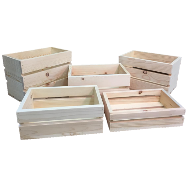 Rustic & Vintage Pine Wood Crate Box Storage 