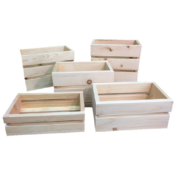 New hand made Medium Stained Rustic Wood Crates/ Boxes 